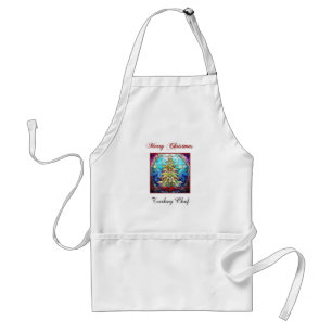 Cute Colorful Stained Glass Christmas Tree Standard Apron