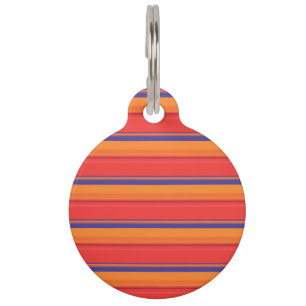 Cute colorful summer stripes  pet tag