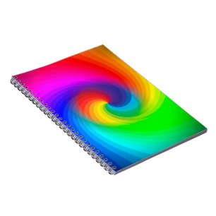 Cute Colorful Tie Dye Rainbow Swirl Art Pattern Notebook