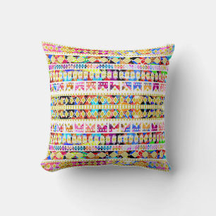 Cute colorful tribal aztec pattern cushion