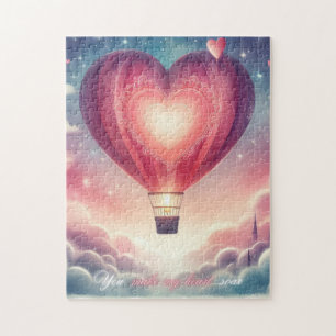 Cute colorful Valentine's Heart balloon Jigsaw Puzzle