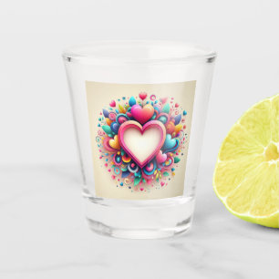 Cute Colorful Valentines heart Mug Shot Glass