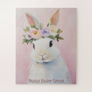Cute Colorful Watercolor Easter Bunny Puzzle
