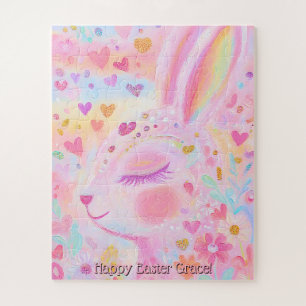 Cute Colorful Watercolor Easter Bunny Puzzle