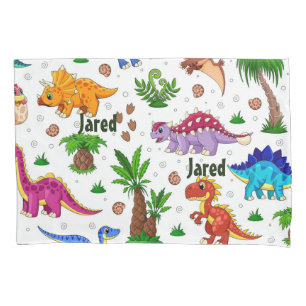 Cute Colorful Watercolor Pattern Dinosaur Decor Pillowcase