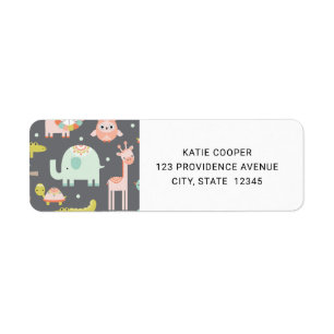 Cute Colorful Wild Animals Cartoon Illustration