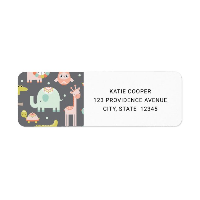 Cute Colorful Wild Animals Cartoon Illustration (Front)