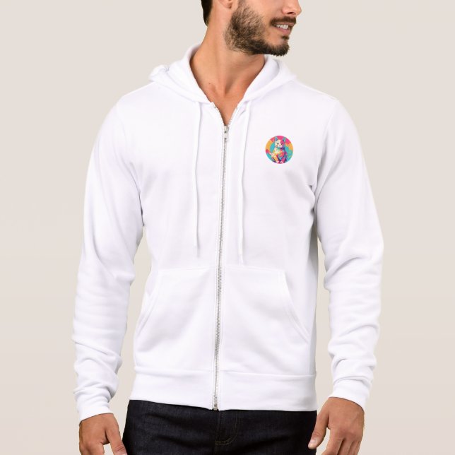 cute colorfull cat design  hoodie (Front)