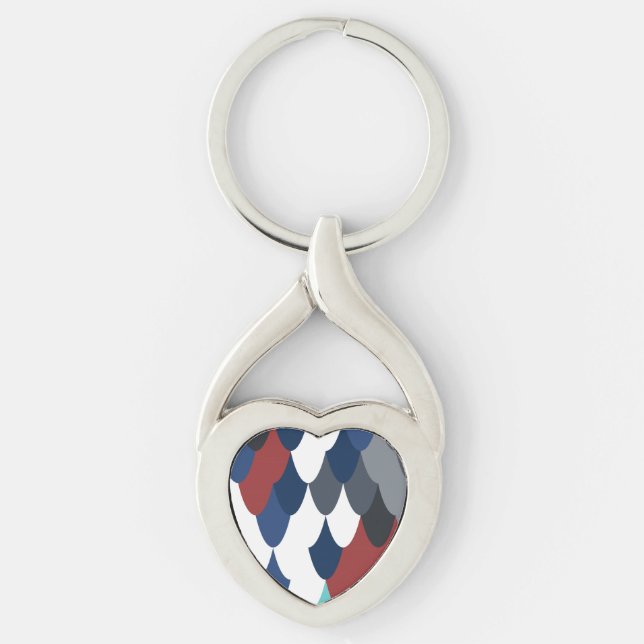 Cute colotful fish crust pattern key ring (Front)