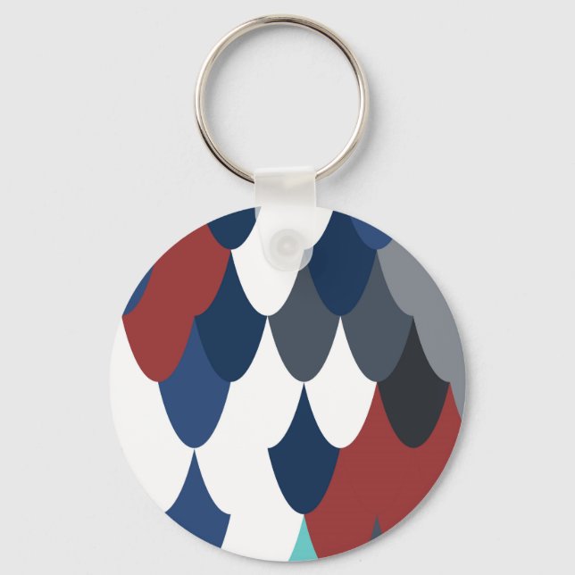 Cute colotful fish crust pattern key ring (Front)