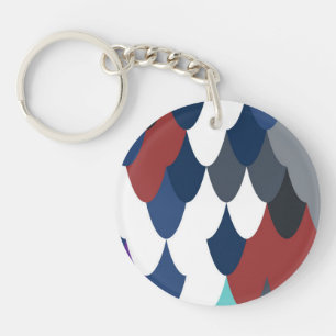 Cute colotful fish crust pattern key ring