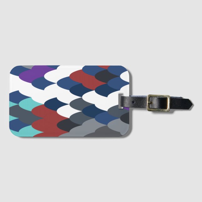 Cute colotful fish crust pattern luggage tag (Front Horizontal)