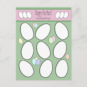 Cute Colour & Decorate Easter Egg Colouring Activi Postcard