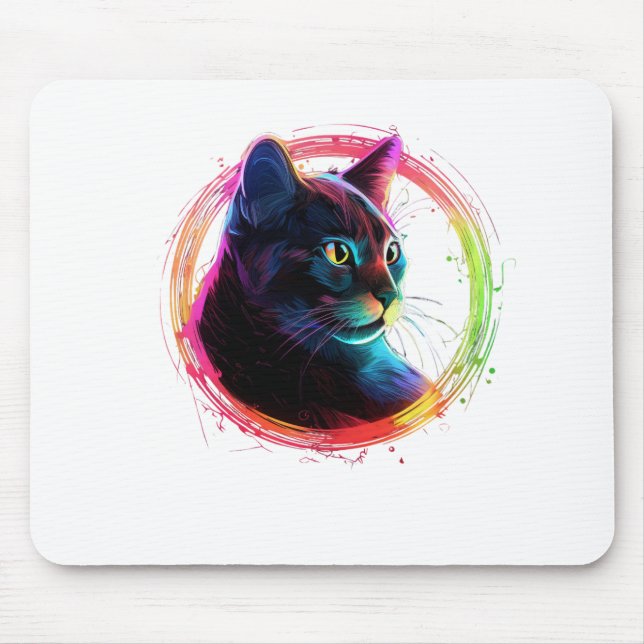 cute colour full cat design  mouse mat (Front)