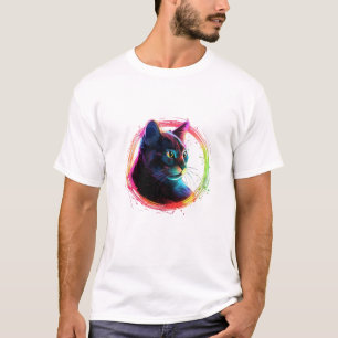 cute colour full cat design  T-Shirt