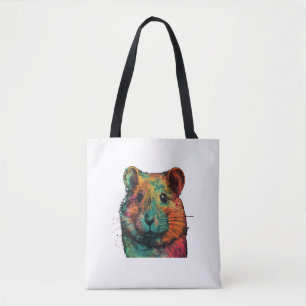 cute colour full hamster art design  tote bag