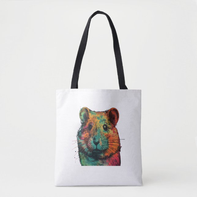 cute colour full hamster art design  tote bag (Front)