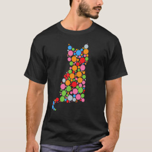 Cute Colour Polka Dot Cat International Dot Day T-Shirt