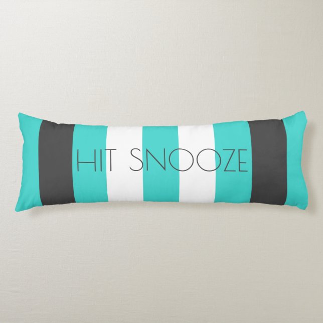 Cute Colour Striped Grey and Blue Pattern With Tex Body Cushion (Front)