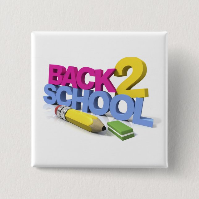 cute coloured back to school button (Front)