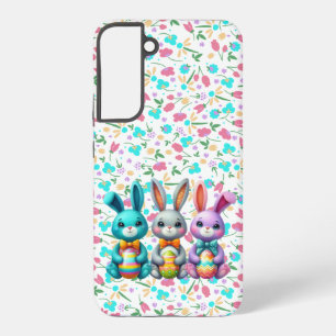 Cute, colourful 3 Easter bunny Samsung Galaxy Case