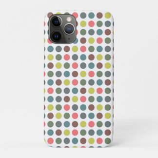Cute colourful 70s pattern with polka dots iPhone 11 pro case