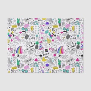 Cute Colourful 80s Pattern Tissue Paper