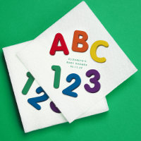 Cute colourful ABC 123 neutral baby shower