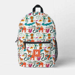 Cute Colourful Abstract Animals Kids Pattern Schoo Printed Backpack
