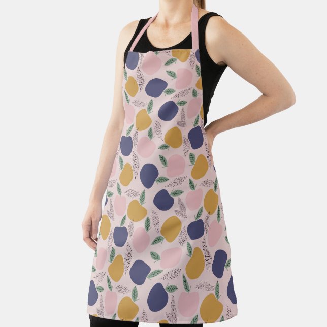 Cute Colourful Abstract Apple Pattern Print Apron (Insitu)