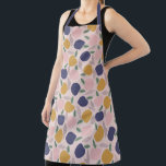 Cute Colourful Abstract Apple Pattern Print Apron<br><div class="desc">Colourful abstract apple pattern print apron and coordinating purple colour straps.</div>