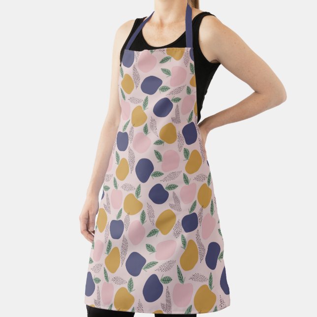 Cute Colourful Abstract Apple Pattern Print Apron (Insitu)