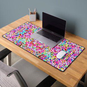 Cute colourful abstract design desk mat