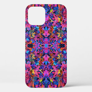 Cute colourful abstract floral patterns iPhone 12 pro case