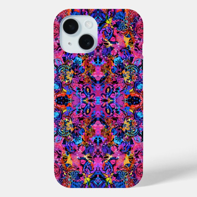 Cute colourful abstract floral patterns Case-Mate iPhone case (Back)