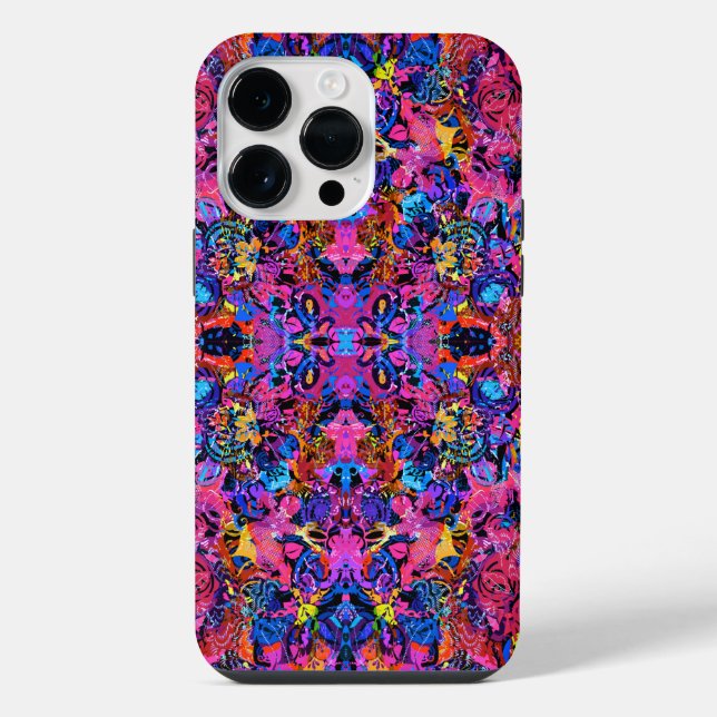 Cute colourful abstract floral patterns iPhone case (Back)