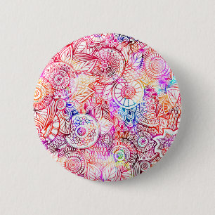 Cute colourful abstract flowers license plate fram 6 cm round badge