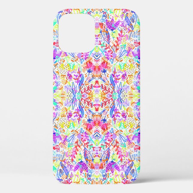 Cute colourful abstract flowers patterns Case-Mate iPhone case (Back)