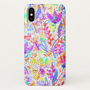 Cute colourful abstract flowers patterns iPhone x case