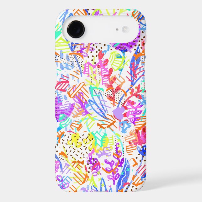 Cute colourful abstract flowers patterns Case-Mate iPhone case (Back)
