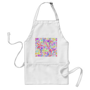 Cute colourful abstract flowers patterns standard apron