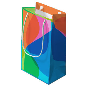 Cute Colourful Abstract Geometric Rainbow  Small Gift Bag