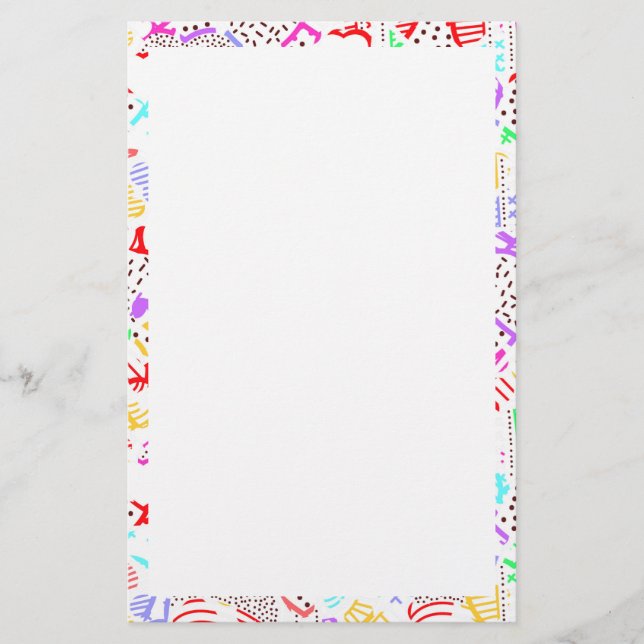 Cute colourful abstract hearts stationery (Front)