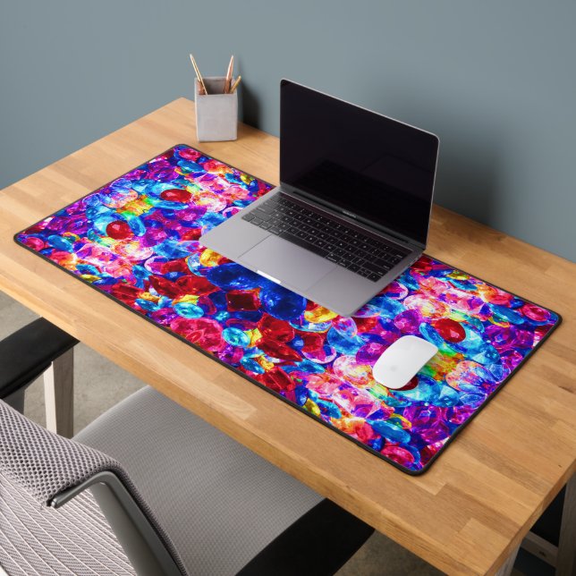 Cute colourful abstract jewellery texture desk mat (Office 2)