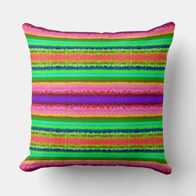 Cute colourful abstract lines  cushion (Front)