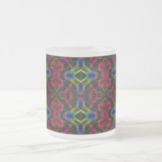 Cute colourful abstract lines  frosted glass coffee mug