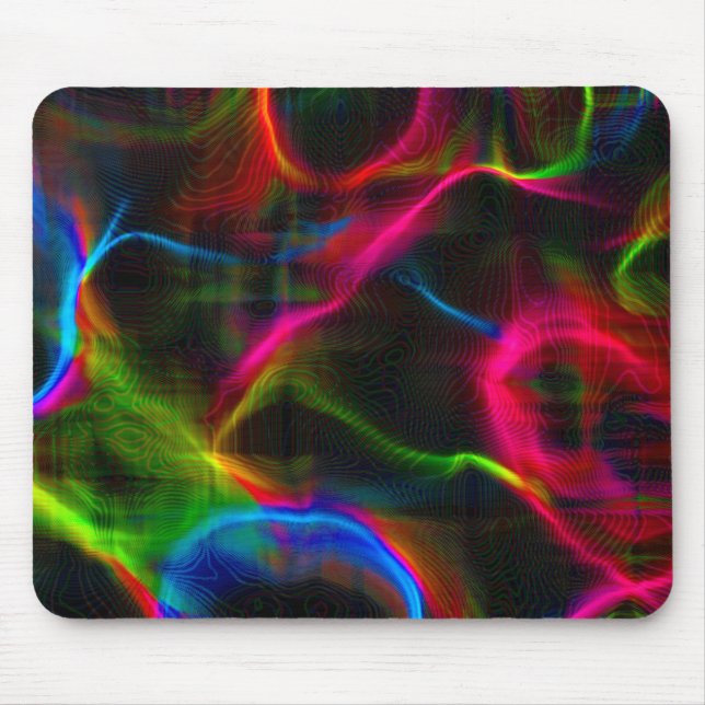 Cute colourful abstract lines  mouse mat (Front)