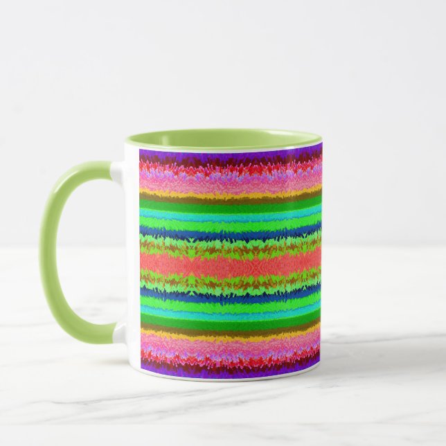 Cute colourful abstract lines  mug (Left)
