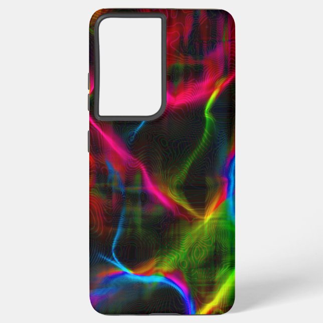 Cute colourful abstract lines  samsung galaxy s21 ultra case (Back)