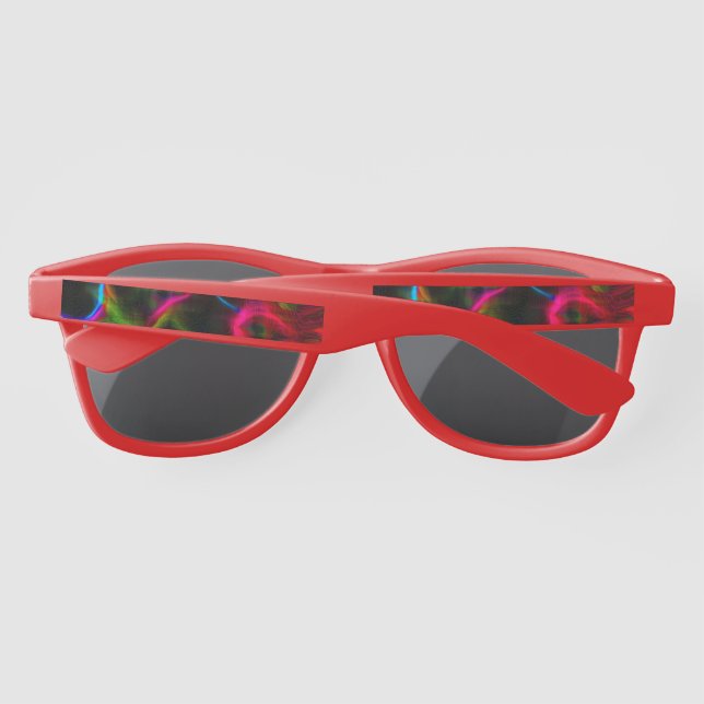 Cute colourful abstract lines  sunglasses (Back)